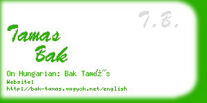 tamas bak business card
